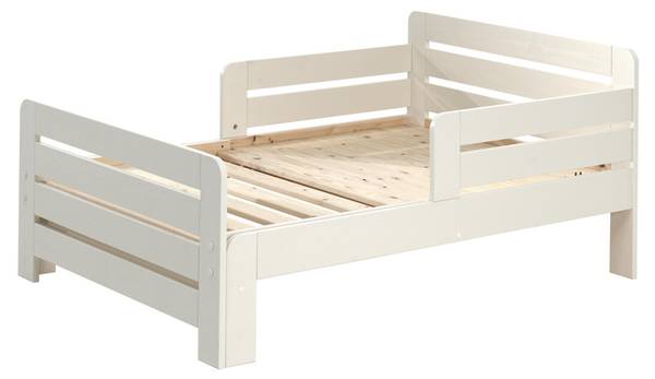 Kinderbett JUMPER KSB005 Weiß - Holzwerkstoff - Massivholz - 99 x 66 x 204 cm