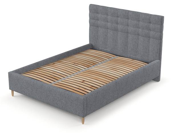 Polsterbett SOMA mit Stauraum Stoff Neve Dunkelgrau - Liegefläche Breite: 140 cm