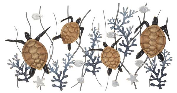 Wanddekoration Turtle Metall - 6 x 70 x 133 cm