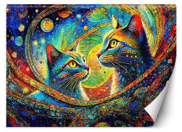 Fototapete Abstrakte Katzen 200 x 140 cm
