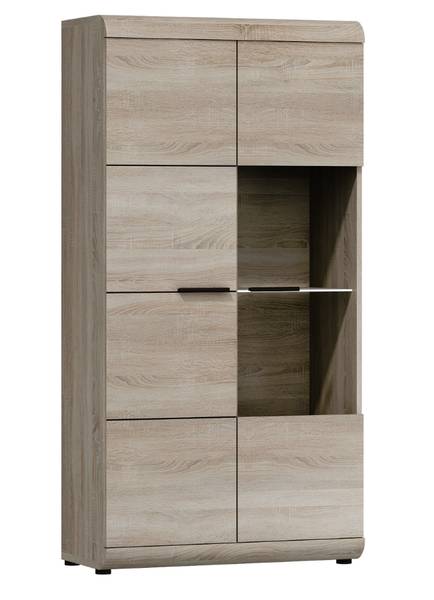 Vitrine LINK NISKA LED Beige - ABS - Mélamine - 80 x 158 x 37 cm