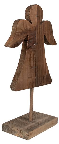 Dekorationsfigur Engel Xmas&Sergio Braun - Holzwerkstoff - 8 x 30 x 18 cm