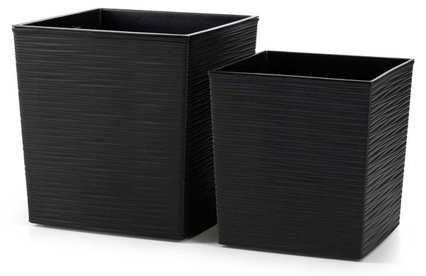 Blumentopf 2er Set Flore Riflo Schwarz