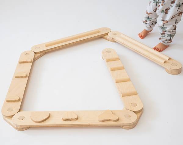 Balancebalken 11-teilig CLMN001 Beige - Birke - 9 x 1 x 59 cm
