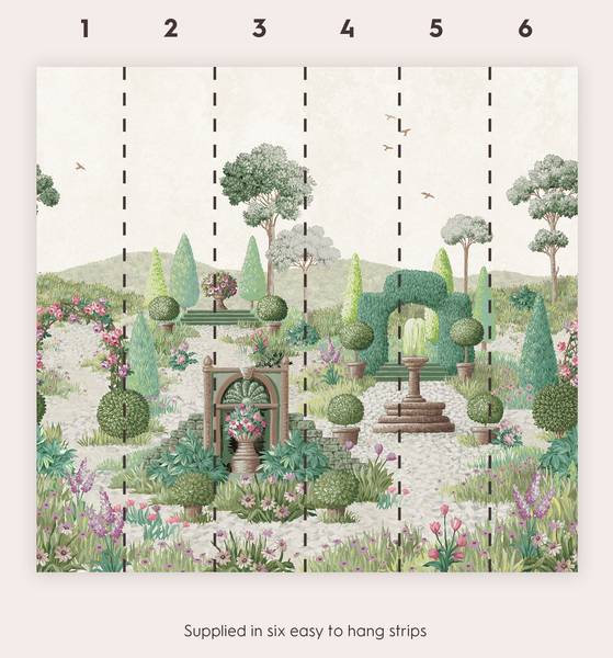 Fototapete Naunton Folly Grün - Fleece - 300 x 280 x 2 cm