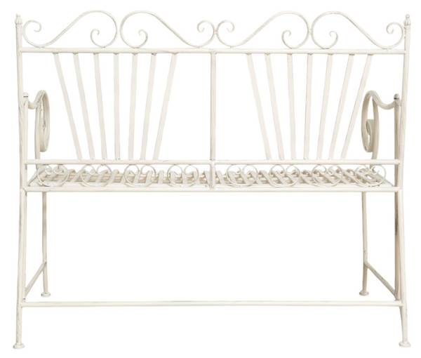 Gartenbank CHARME Weiß - Eisen - 58 x 94 x 113 cm