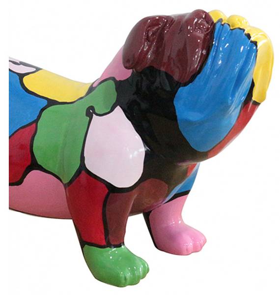 Sculpture chien bulldog SPIKE BULLDOG Porcelaine - 50 x 20 x 30 cm