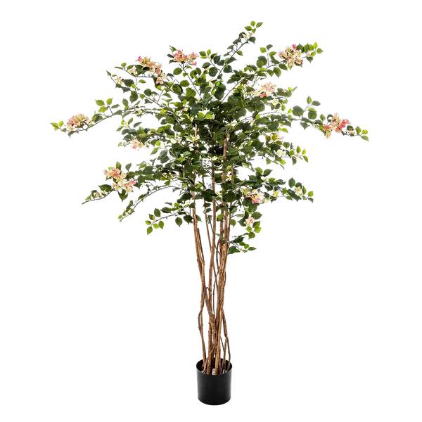 Künstlicher Drillingsblumenbaum Rike Pink - Kunststoff - 75 x 150 x 75 cm