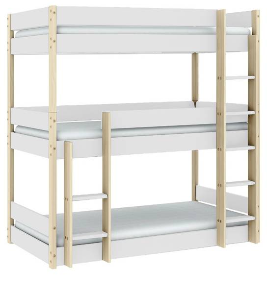 Etagenbetten ÉLIA Weiß - Holzwerkstoff - 108 x 198 x 201 cm