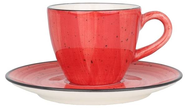 Cup & Saucer Aura Passion 2 él. Rouge - Porcelaine - 5 x 1 x 5 cm