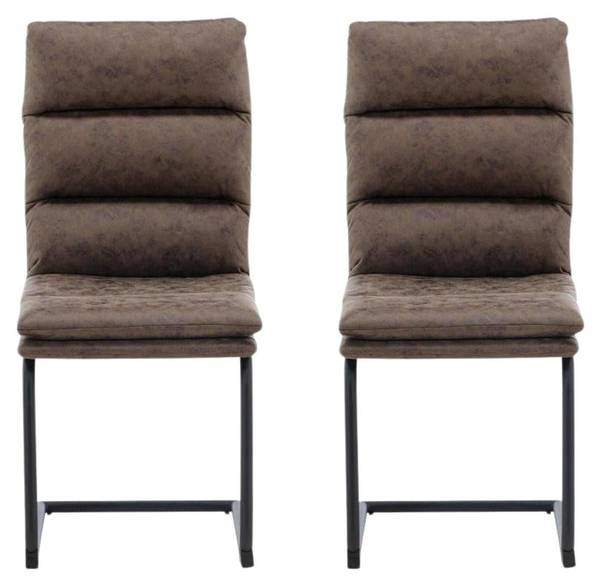 Freischwinger Zizo (2er-Set) Braun - Microfaser - 45 x 100 x 60 cm