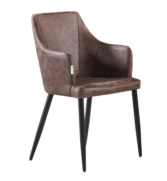 Zarah Esszimmerstühle 4er Set Braun - Echtleder - 58 x 87 x 60 cm