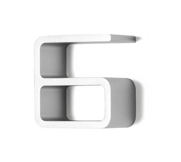 Hausnummer Entrance 6 Silber - Aluminium - 10 x 10 x 6 cm