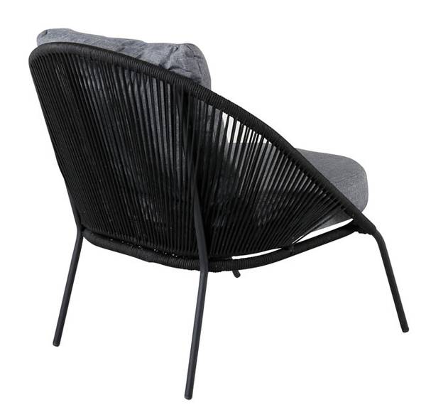Loungestuhl Lindos 2er Set Schwarz