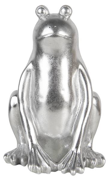 Figur Frosch Deko&Ian Silber - Kunststoff - 20 x 30 x 20 cm