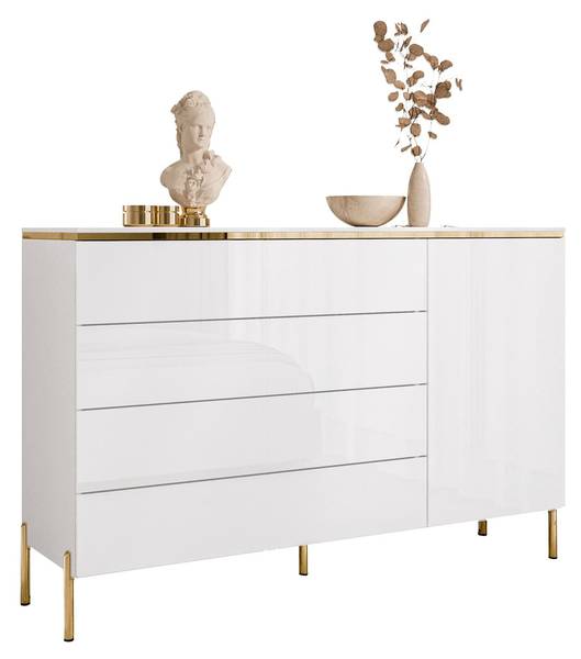Kommode AURORA Weiß - Holzwerkstoff - 140 x 90 x 40 cm