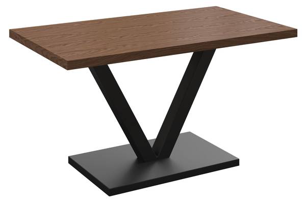 Esstisch LOCA Schwarz - Braun - Holzwerkstoff - Metall - 80 x 76 x 140 cm