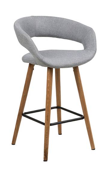 Barhocker Gramma 2er Set Grau - Textil - 46 x 89 x 55 cm