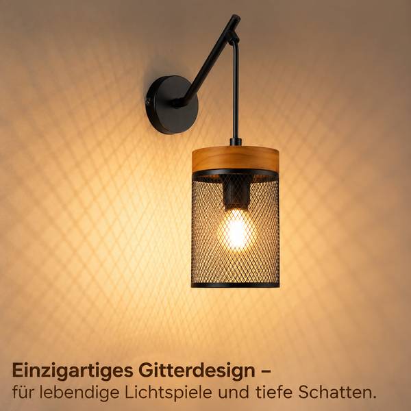 Wandlampe PPOS Schwarz - Eisen - 9 x 33 x 22 cm