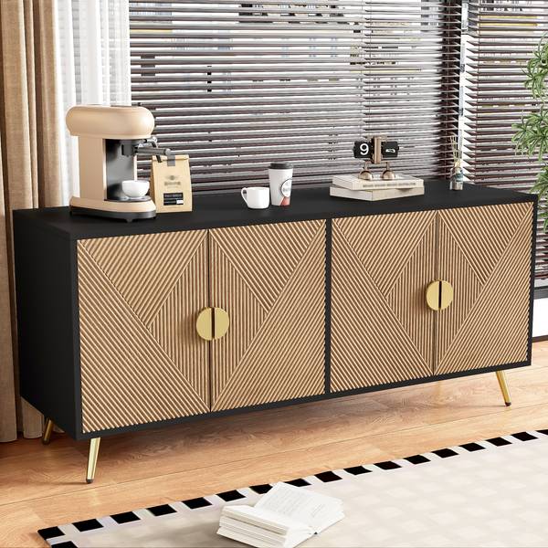 Sideboard mit 4 Türen O30104 Braun - Holzwerkstoff - 160 x 75 x 40 cm