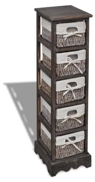 Étagère de rangement 290716-3 Marron - Paulownia - 28 x 90 x 25 cm