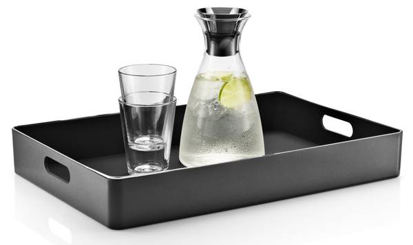 Tablett 11757 Schwarz - Naturfaser - 34 x 7 x 1 cm