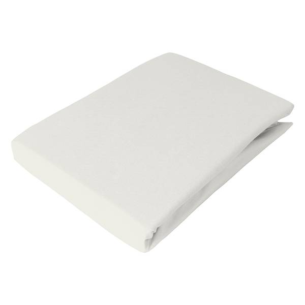 Elastic-Jersey-Spannbetttuch Baumwolle / Elasthan - Perlweiß - 90-100 x 200-220 cm