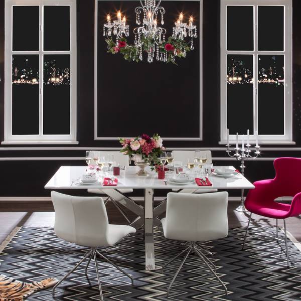 Sedia imbottita Gibril Similpelle/Acciaio inox - Bianco / Acciaio inox