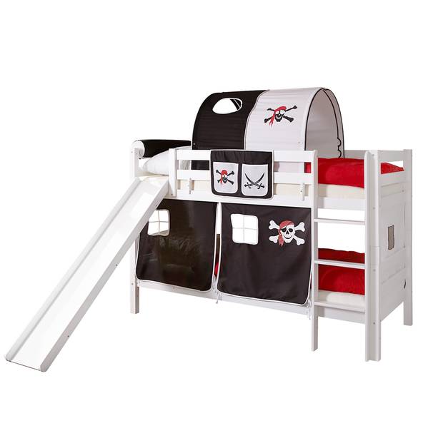 Etagenbett Lupo Pirat III Schwarz / Weiß - Weiß