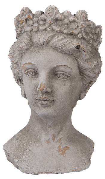 Blumentopf Frau Linaettesi Grau - Stein - 15 x 24 x 14 cm