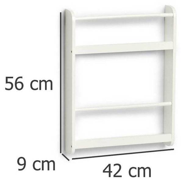 Wandregal m. 2 Ablagen, MDF, weiß Weiß - Holzwerkstoff - 9 x 56 x 42 cm