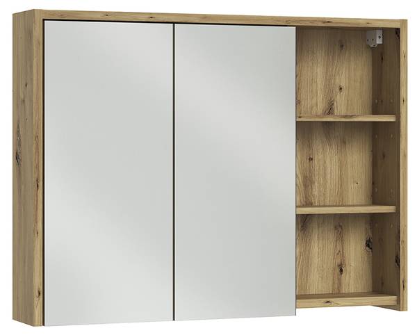 Badspiegelschrank Viola 60728 Beige - Braun - Holzwerkstoff - 100 x 75 x 18 cm