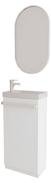 Badmöbel-Set JOHANN 3-teilig Weiß - Holzwerkstoff - 41 x 88 x 22 cm