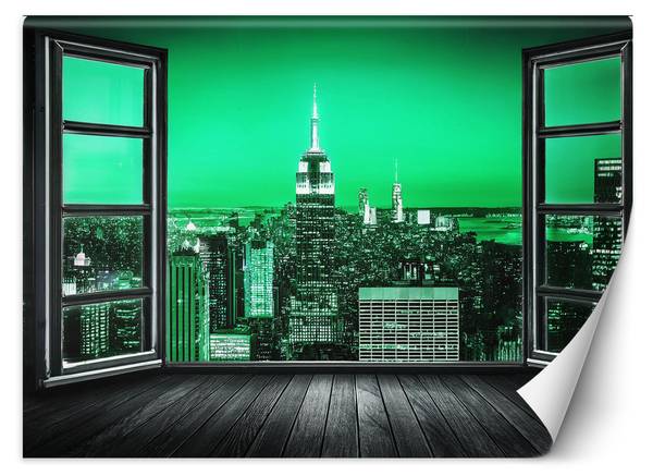Fototapete Fensterblick Stadt 100 x 70 cm