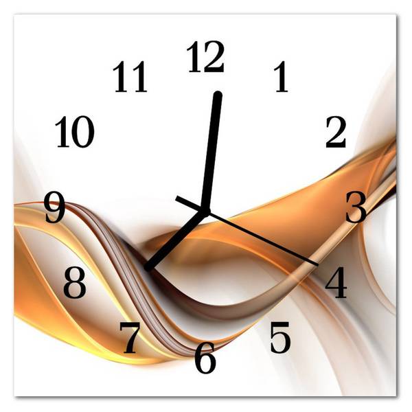 Wanduhr Abstrakt orange Orange - Glas - 30 x 30 x 1 cm
