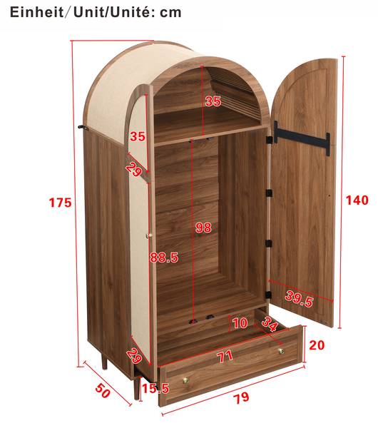 Kleiderschrank Aphrodite Ⅰ Walnuss