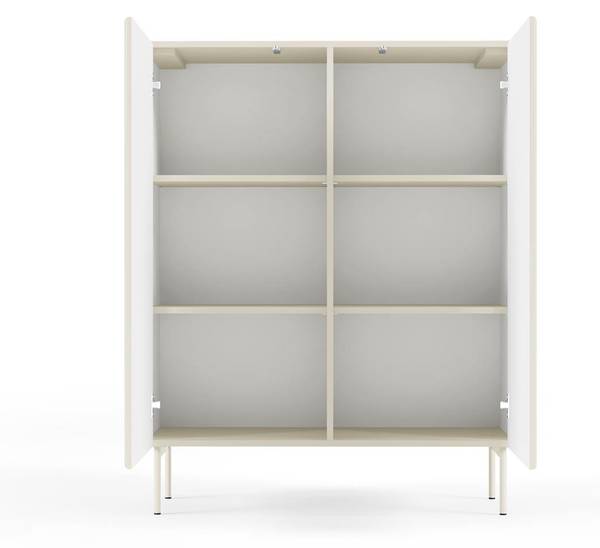 Hoge ladekast TUTTI beige - plaatmateriaal op houtbasis - 99 x 123 x 40 cm