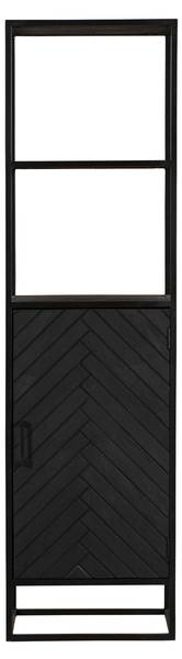Bücherregal NEW YORK Schwarz - Massivholz - 55 x 200 x 45 cm