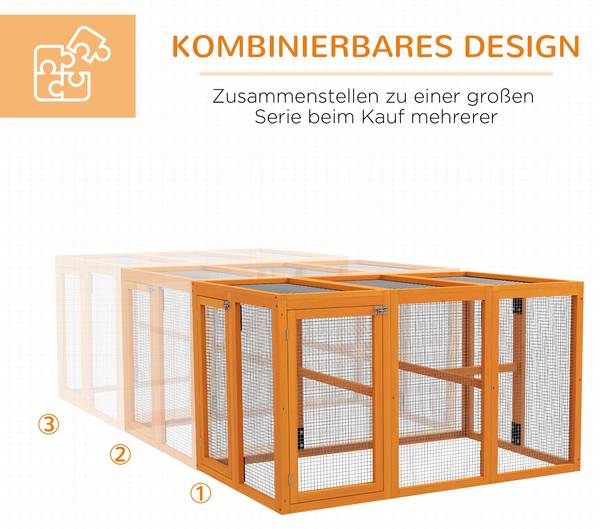 Hühnerstall D51-421V00OG Orange - Massivholz - 85 x 81 x 140 cm