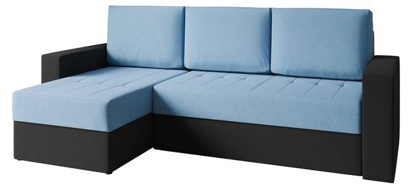 Ecksofa Calabrini Schwarz - Blau