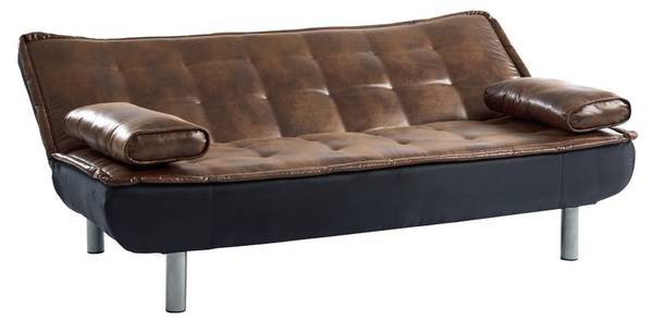Schlafsofa MISHAN Braun - Textil - 190 x 89 x 96 cm