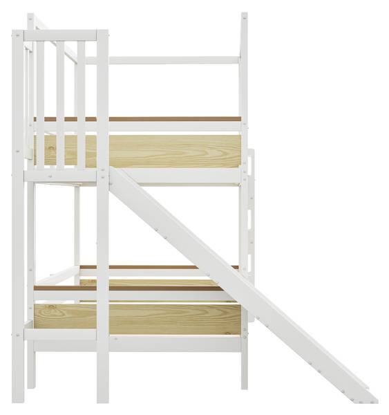 Lit superposé Dioscuri Ⅳ Marron - Blanc - Bois manufacturé - Bois massif - 176 x 180 x 247 cm