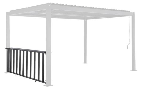 Theke Palace Grau - Metall - 26 x 92 x 272 cm
