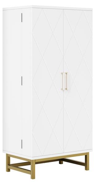 Küchenschrank BAMU339 Ⅴ Weiß - Holzwerkstoff - 60 x 130 x 40 cm