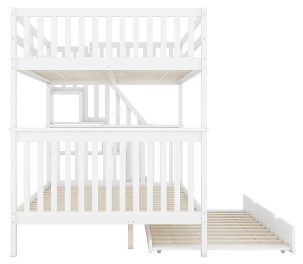 Kinderbett K-441 Weiß - Holzwerkstoff - 147 x 161 x 240 cm