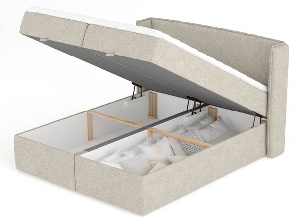 Bed Passion beige - grijs - Ligoppervlak breedte: 200 cm