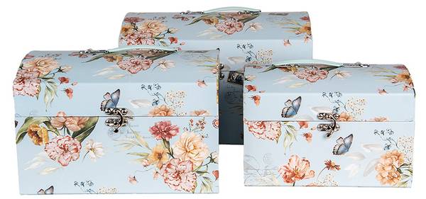 Dekoration Cosy Britta 3er Set Blau - Papier - 21 x 9 x 30 cm