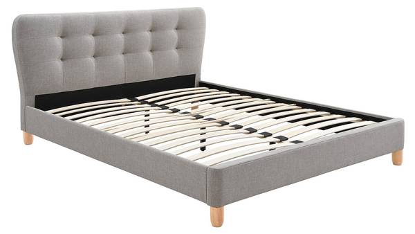 Bettrahmen ELIDE Grau - Textil - 177 x 102 x 217 cm