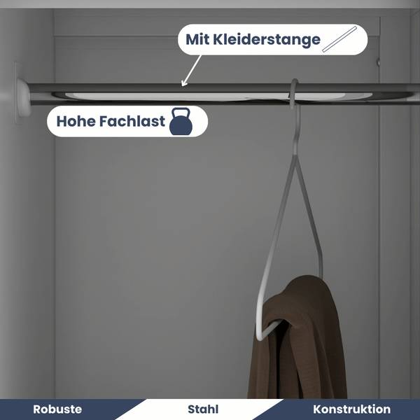 Umkleideschrank TOKIO 6 Abteile Grau - Höhe: 150 cm