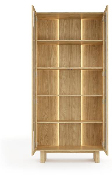 Vitrine Jimo Marron - Bois manufacturé - 94 x 195 x 39 cm